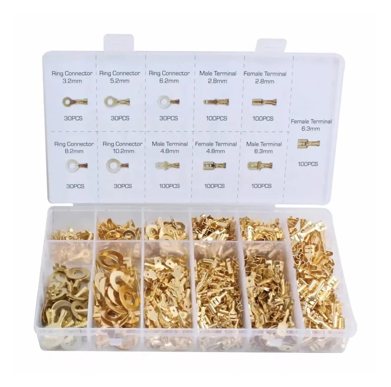 VWWJCCRO 750PCS Box Insulated Male Female Wire Connector 2.8/4.8/6.3mm Electrical Crimp Terminals Termin Spade Connectors Assorted Kit