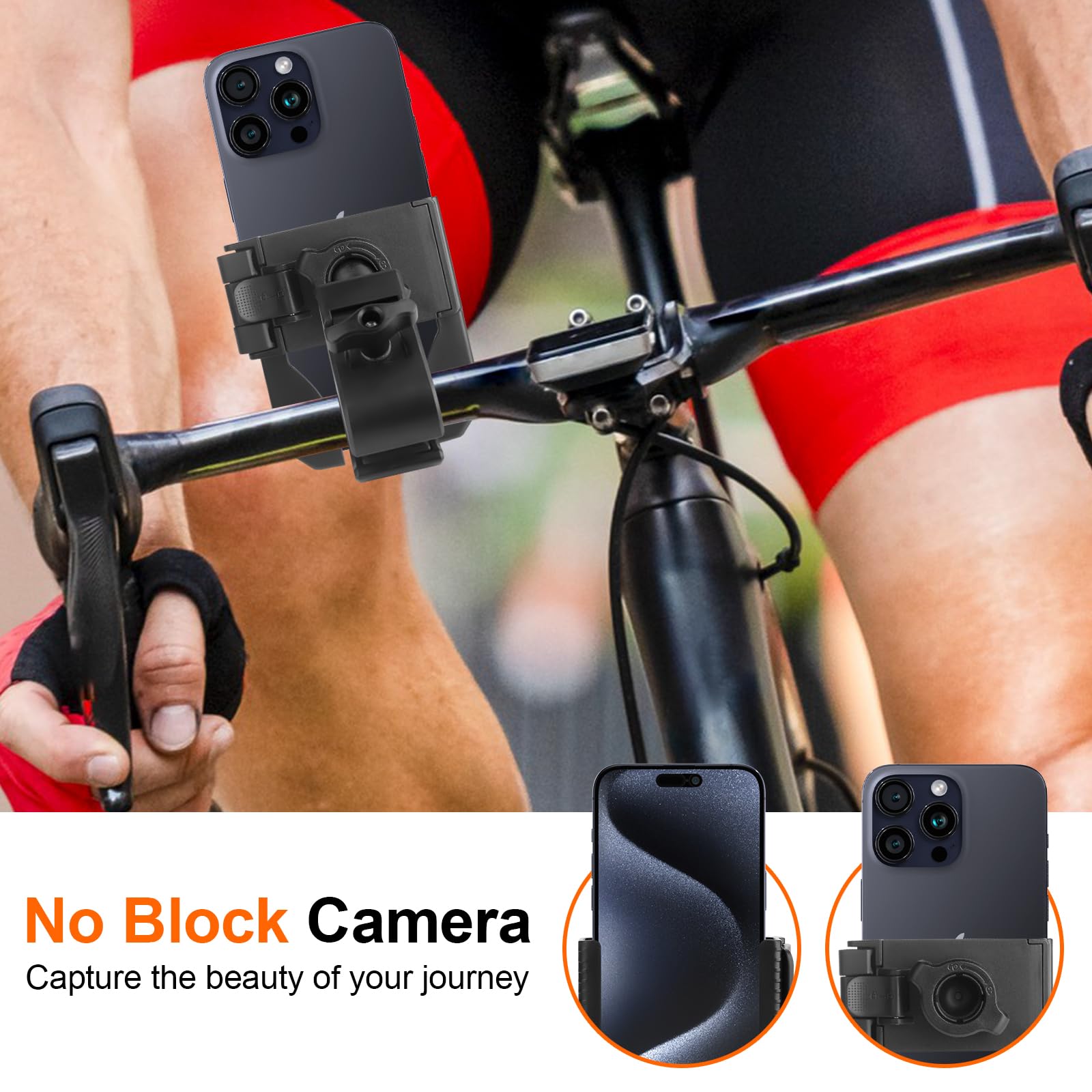 Uchwyt na telefon komórkowy na motocykl, uchwyt na telefon komórkowy na kierownicę roweru, uniwersalny uchwyt na telefon komórkowy obracany o 360°, uchwyt rowerowy na smartfon