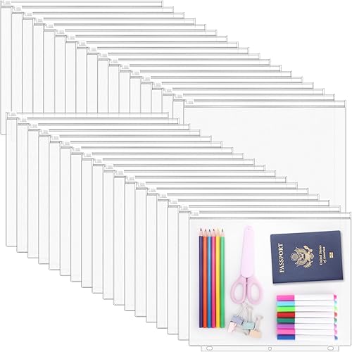 Vista 10 de Antner Paquete de 18 bolsillos transparentes de tamaño carta, 3 anillas, con cremallera, organizador de documentos, impermeable, PVC, 3 agujeros