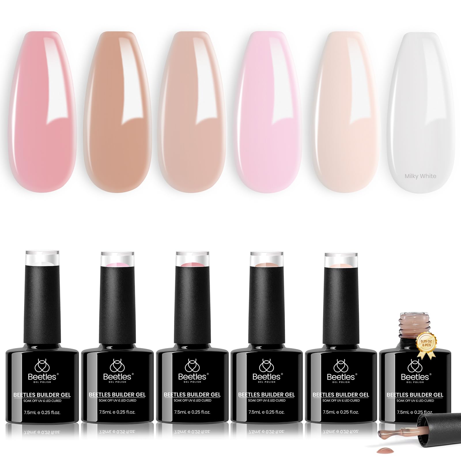 Amazon.com : Beetles Builder Gel Set-Sheer Luck 6 Colors 8 in 1