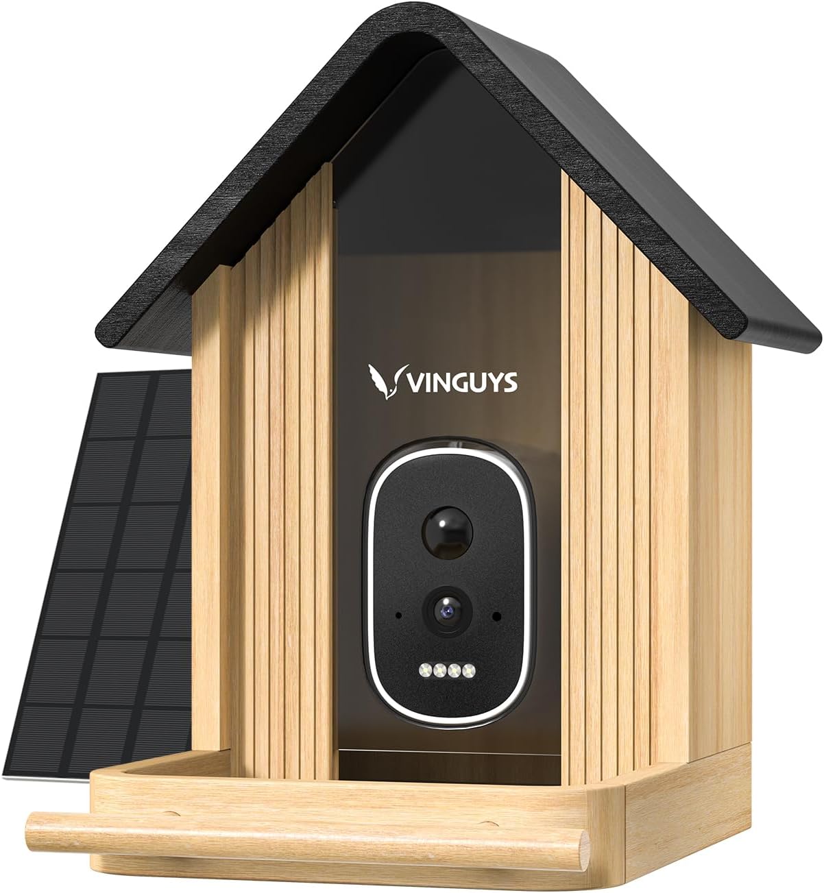 Bird Feeder with Camera, Smart Bamboo Bird Feeder, 2.5K UHD AI Identification, Real-time Videos & Pictures, Wireless Solar Powered Outdoor, Ideal for Garden Birding, Premium Present