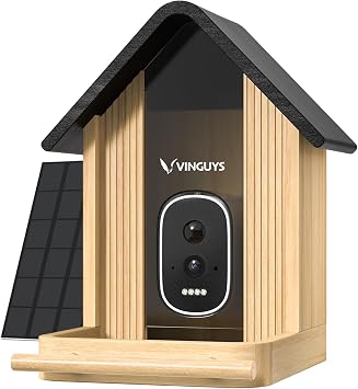 Bird Feeder with Camera, Smart Bamboo Bird Feeder, 2.5K UHD AI Identification, Real-time Videos & Pictures, Wireless Solar Powered Outdoor, Ideal for Garden Birding, Premium Present