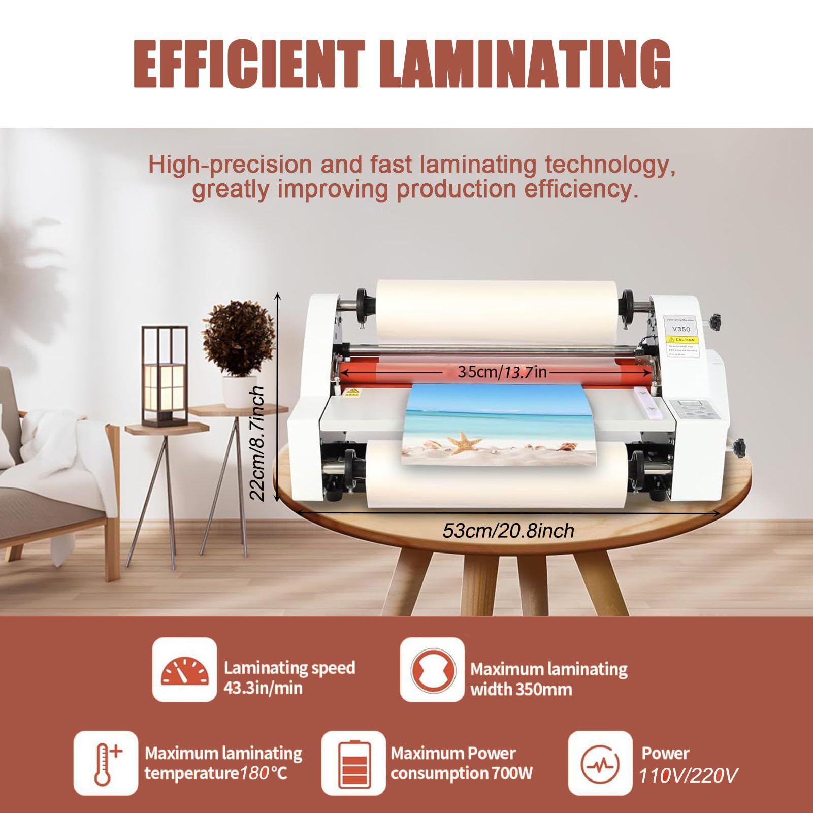 Laminator z ną ochroną stałej temperatury do dokumentów, zdjęć i kart