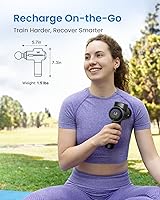 Vista 5 de RENPHO Active+ Pistola de masaje de percusión, 5 velocidades ajustables para espalda, cuello, recuperación muscular, cursos guiados controlados por