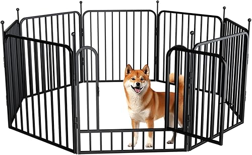 Corralito para perros de 24 pulgadas, para interiores y exteriores, valla para cachorros, portátil, de metal resistente, para perros pequeños,