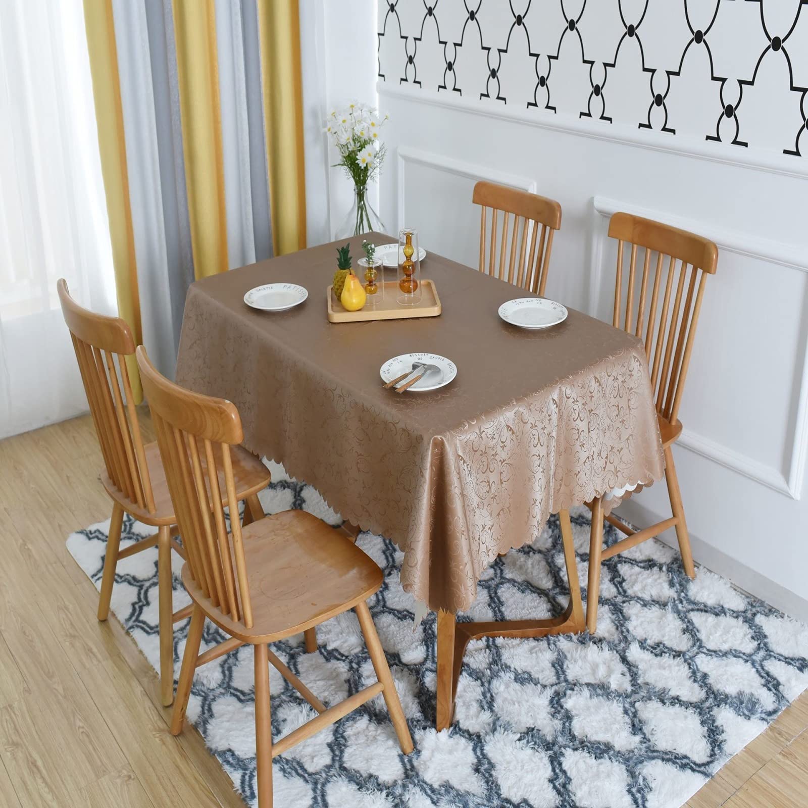 Nappe imperméable PU 130x180cm antitache au design café moderne