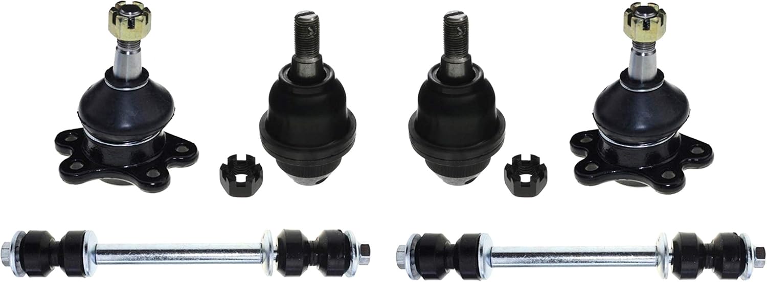 6 Pc Suspension Kit Upper and Lower Ball Joints, Sway Bar Links K6292 K6477 K80631 Compatible with 1995-2000 Chevrolet K1500 K2500 Tahoe GMC K1500 K2500 4WD - PartsW