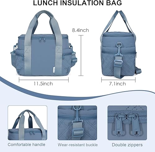 Miniatura 2 de NOL Natural Organic Lifestyle Hielera de Almuerzo de Nylon para Mujer Bonita Bolsa de Almuerzo Acolchada Grande a Prueba de Fugas Aislada Bolsa Tote