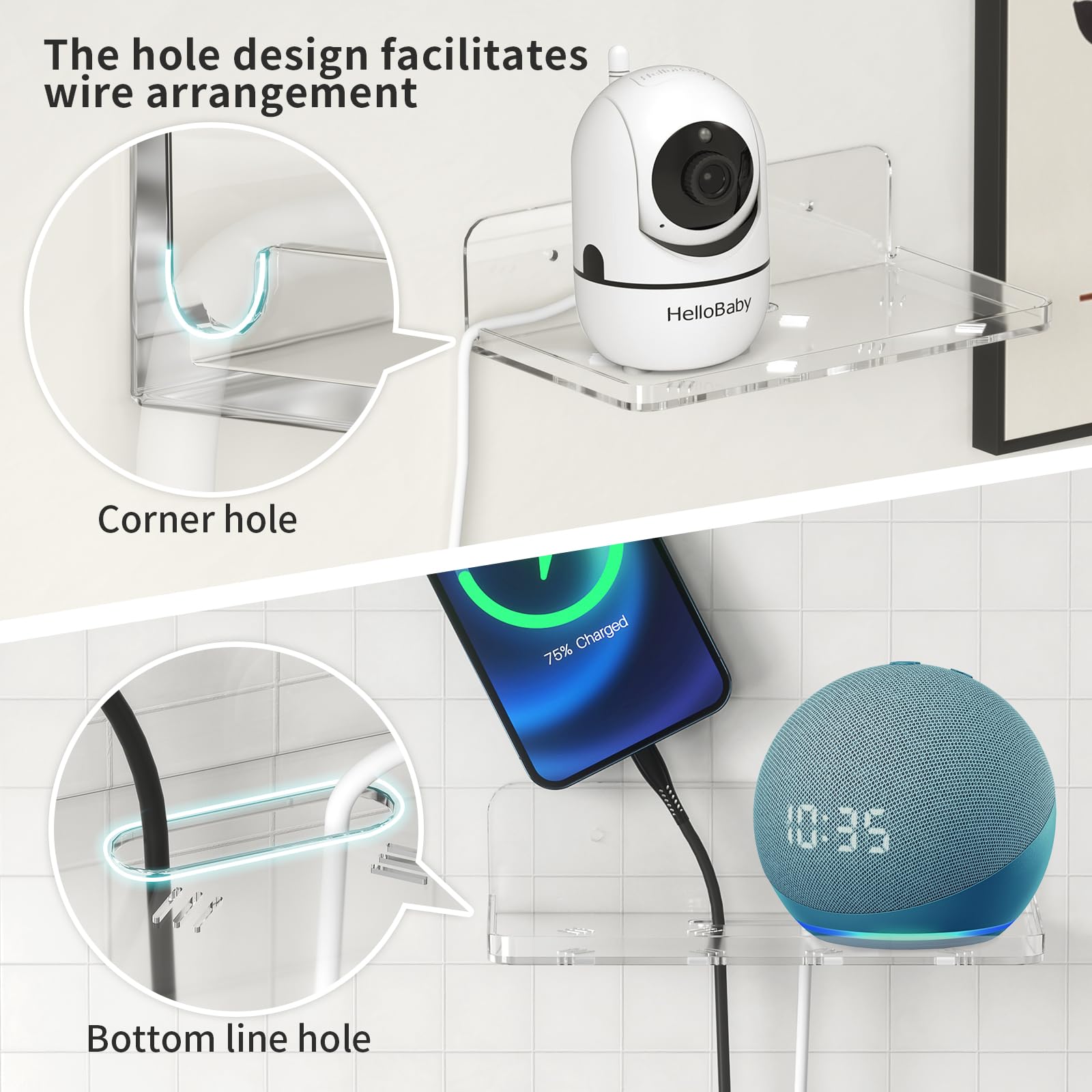 Kamera-Wandhalterung Mit Kleberegalen - Selbstklebend, Platzsparend Für Handy, Lautsprecher & Router In Wohnzimmer, Küche, Schlafzimmer