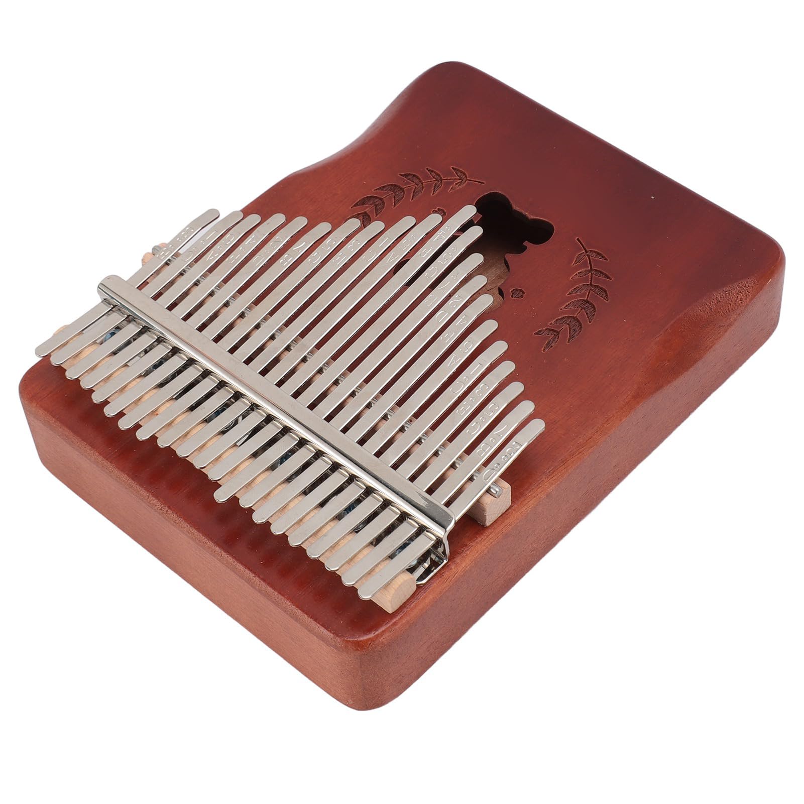 Naroote Piano de Pulgar de 21 Teclas, Diseño Esculpido Cómodo Martillo de Afinación Kalimba de Madera Construcción Estable para Tocar y Entretenerse Todos los Días (café degradado)
