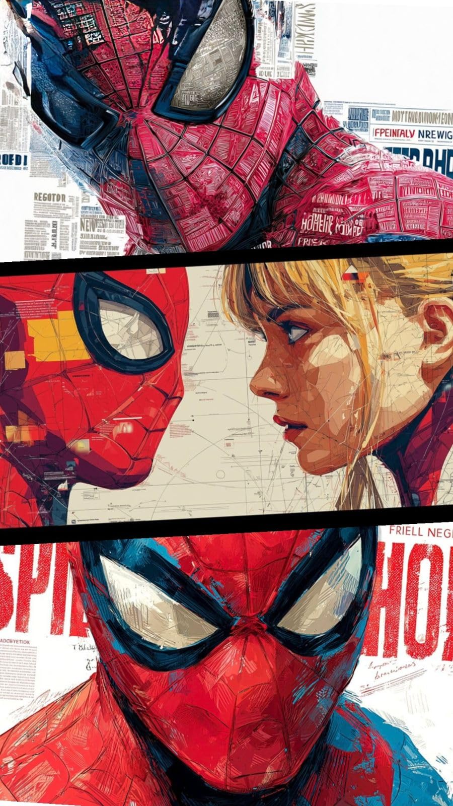 Luxury Gift Spider-Man & Spider-Gwen Aesthetic Collage Poster - 12x18 Premium 400 GSM Matte Cardstock Wall Art - Anti-Glare High-End Print with Internal Adhesive Tape Included