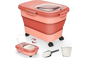 Airtight Cat Litter Storage Container: Wheels, Scoop, and Measuring Cup Included