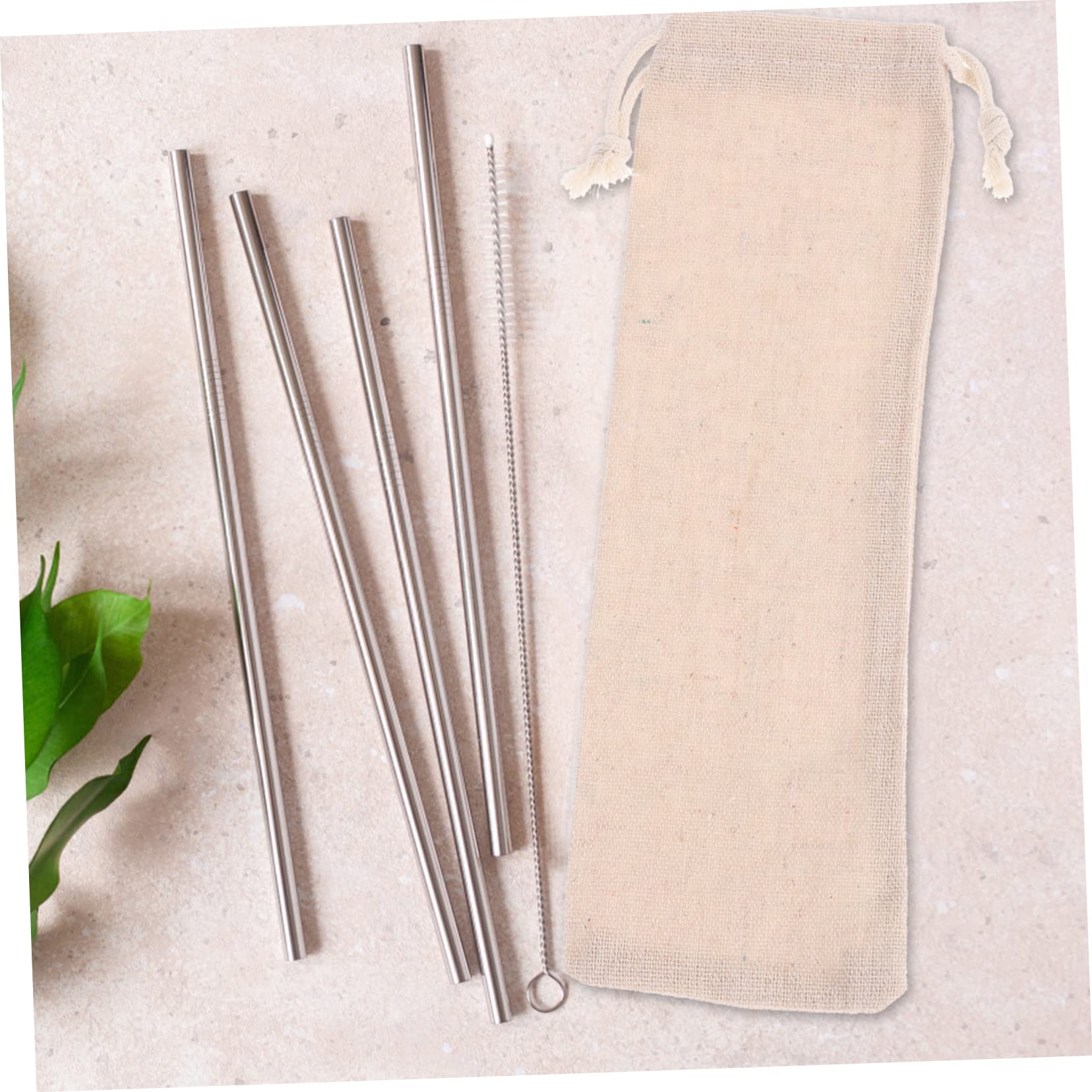 Levemolo Stainless Steel Straw Draewstringpouch Reusable Straw Pouch Bag Pouch Bag Straw Storage Easy to Wash