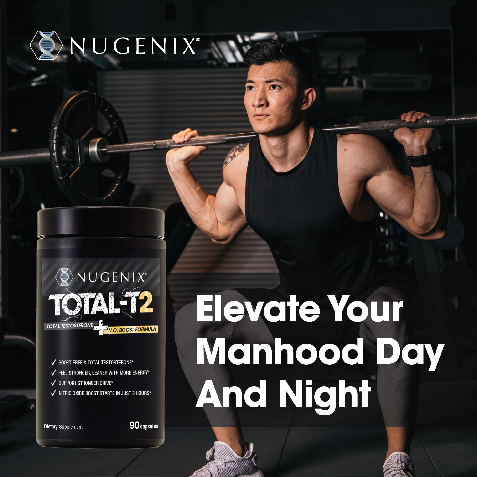 Nugenix Total-T2 Testosterone Booster & Nitric Oxide Booster for Men, 180ct — Amazon image 3