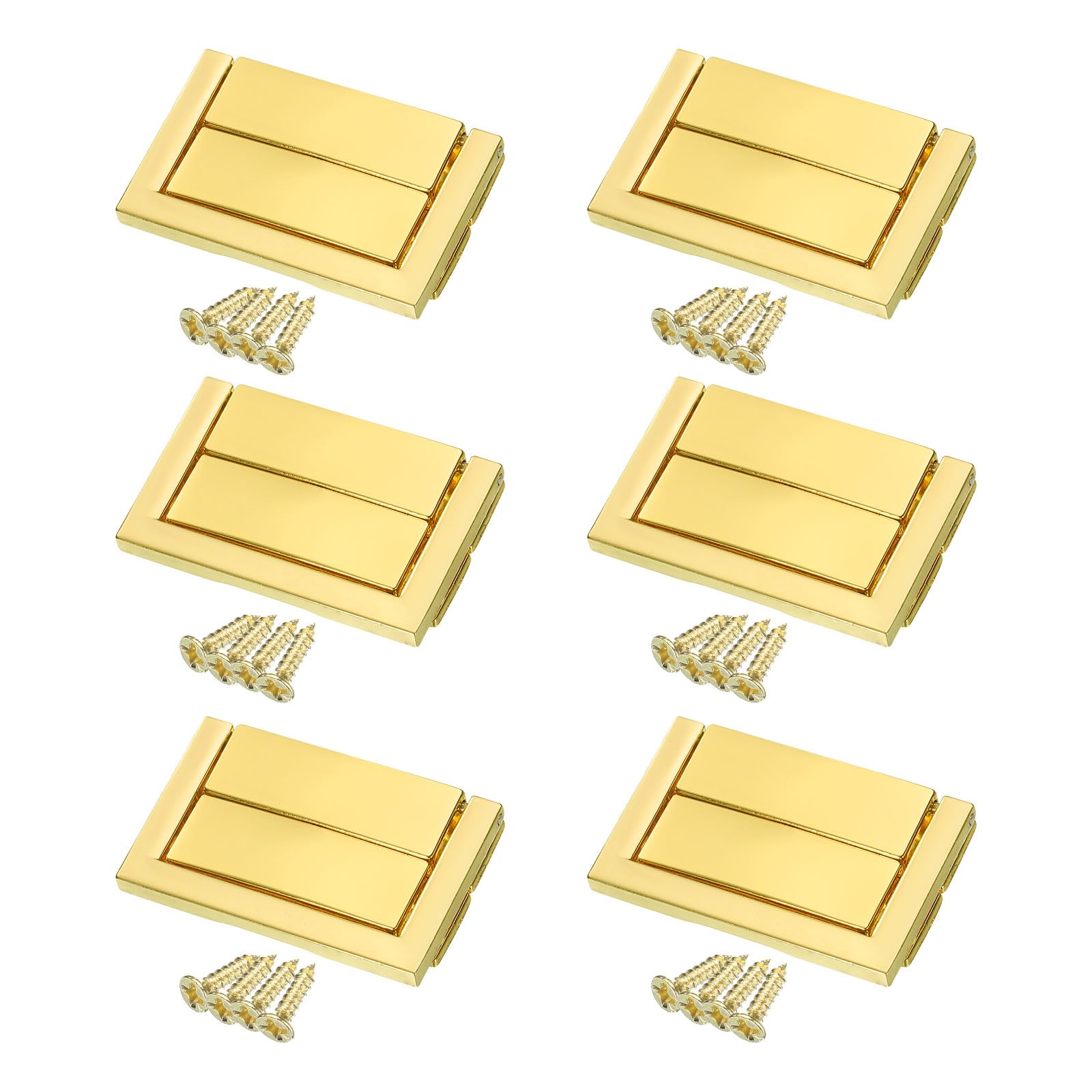 Mini loquet à bascule de 4.7 x 3 cm dorée avec vis pour boîte à bijoux lot de 6