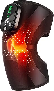 Cordless Knee Massager, 3-in-1 Knee Heating Pad with Massage, Heating Pad for Knee Elbow Shoulder Pain Relief, Rechargeable Heated Knee Brace Wrap for Arthritis/Joint Stiff/Muscle Strain