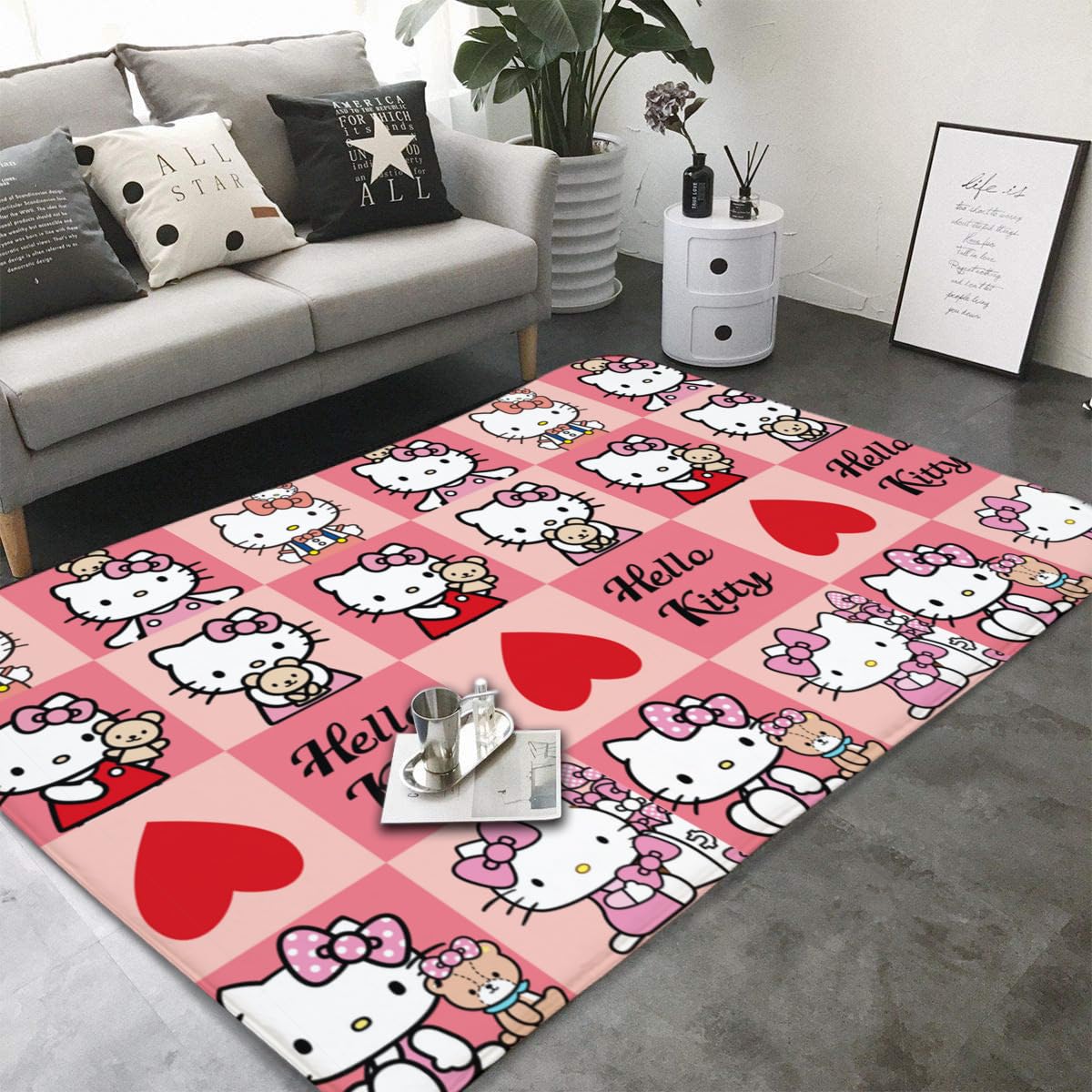 Amazon｜ラグ カーペット ハローキティ ラグマット 絨毯 150x100cm