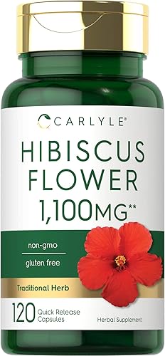 Miniatura 1 de Carlyle Extracto de flor de hibisco 1100 mg | 120 cápsulas | Suplemento sin OMG, sin gluten