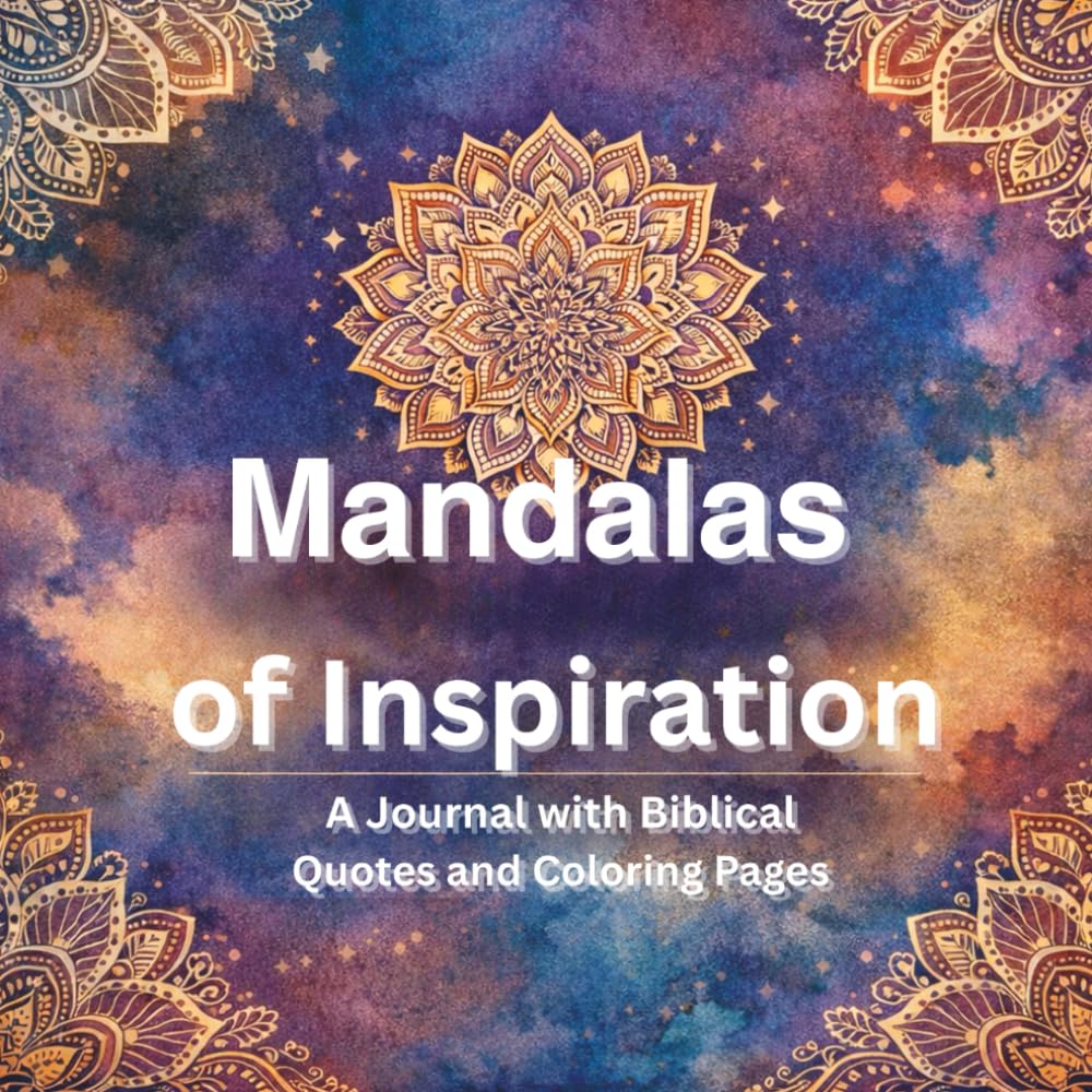 Mandalas of Inspiration: A Journal with Biblical Quotes and Coloring Pages: Jurnal z cytatami biblijnymi i stronami do kolorowania