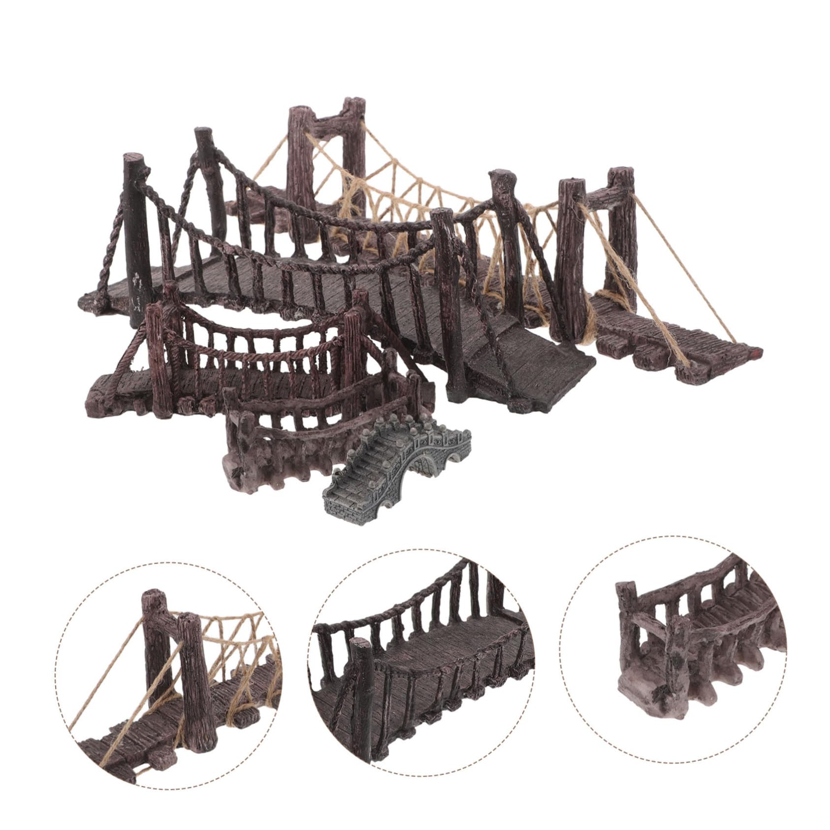 5 Piezas Puentes Miniatura para Jardín de Hadas Decoración de Resina para Acuarios Ornamentos para Paisaje de Peceras Accesorios para Micro Paisajismo Fácil Instalación y Limpieza