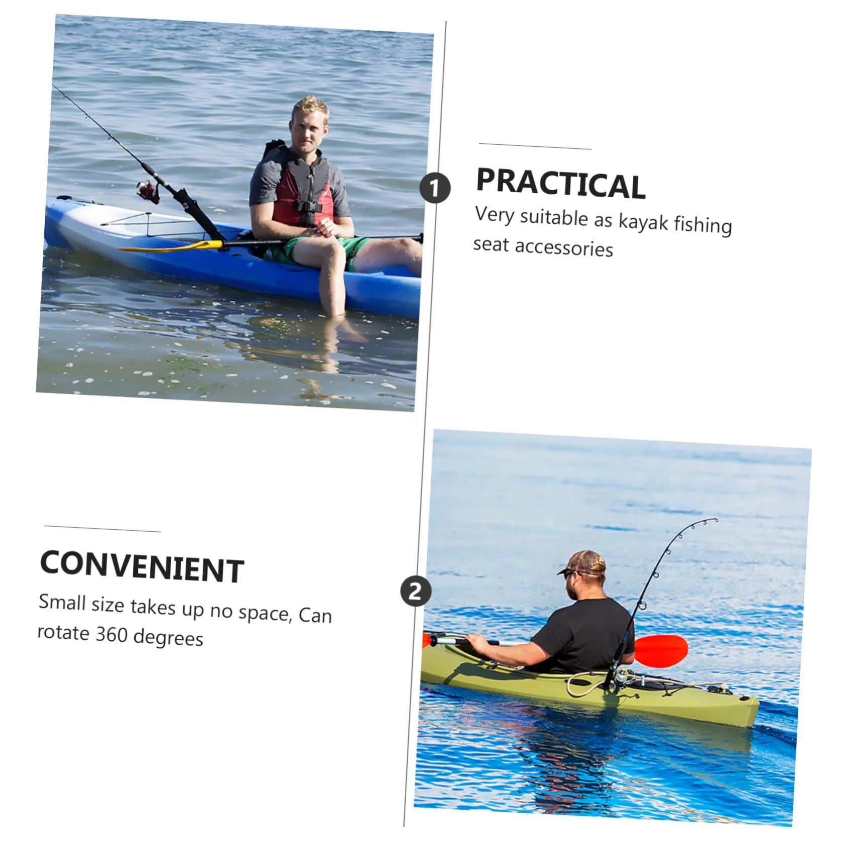 INOOMP Porta Canne da Pesca per Kayak in Nylon Nero, Supporto Fisso e Smontabile, Comodo da Trasportare la Pesca in Barca e Attività Outdoor