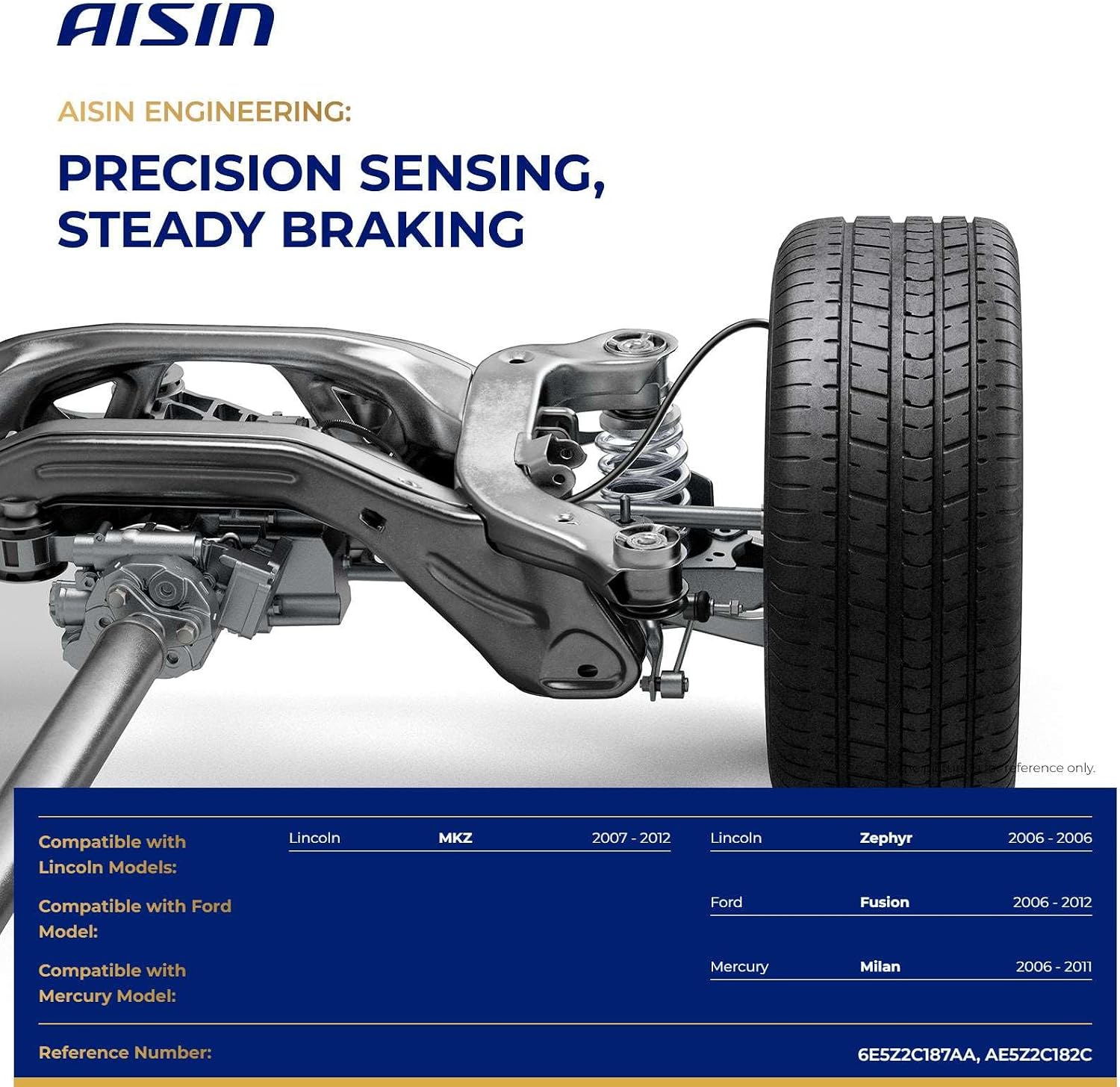 AISIN AFTERMARKET BSFD-00276 Rear Left ABS Wheel Speed Sensor - Compatible with Ford Fusion 2006-2012, Lincoln MKZ 2007-2012, Zephyr 2006, Mercury Milan 2006-2011