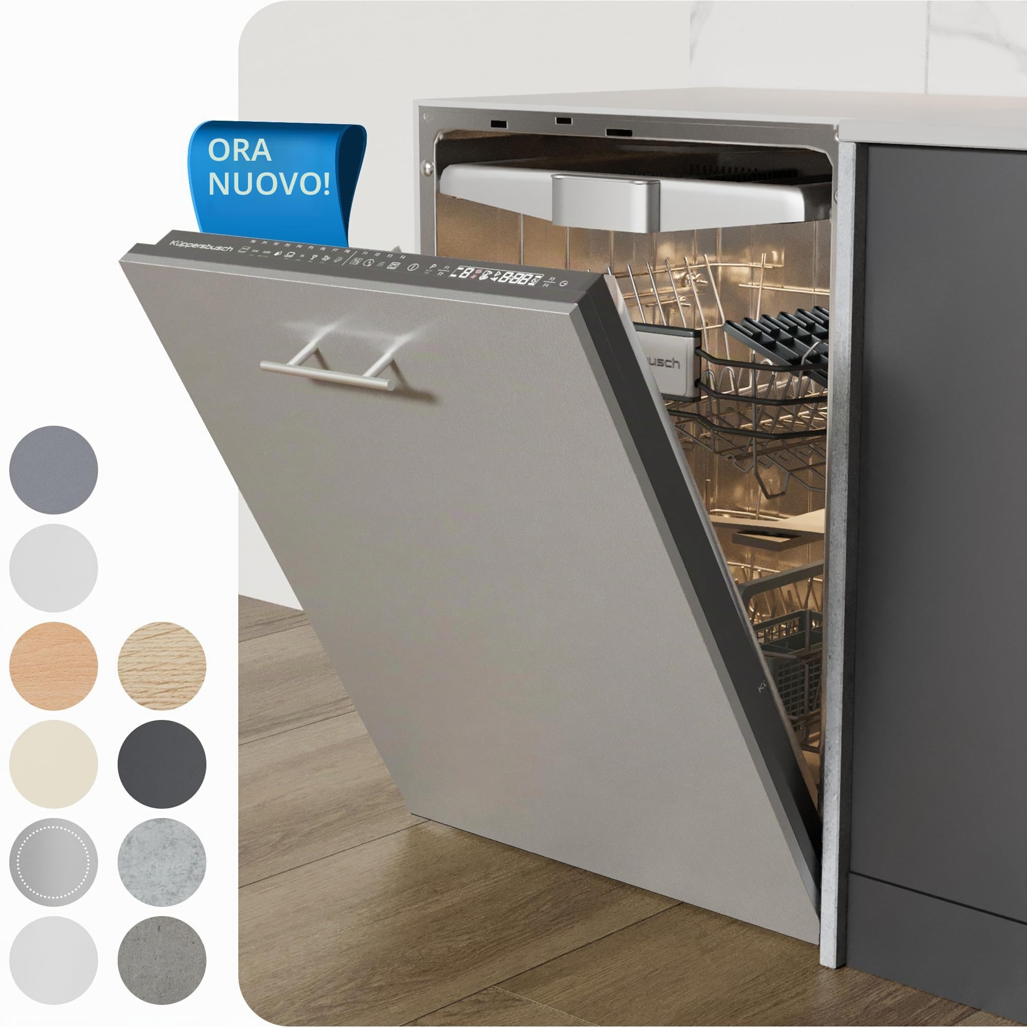 Pannello frontale per lavastoviglie [60 cm & 45 cm] In 10 colori - Per lavastoviglie completamente integrate e semi integrate (Metallic, 715 x 594 mm)