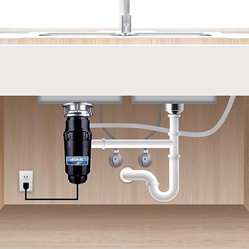 Miniatura 7 de Waste Maid 10-US-WM-458-SL-3B - Sistema de molienda de residuos de alimentos de acero inoxidable antiatascos, línea delgada de 34 HP, color negro