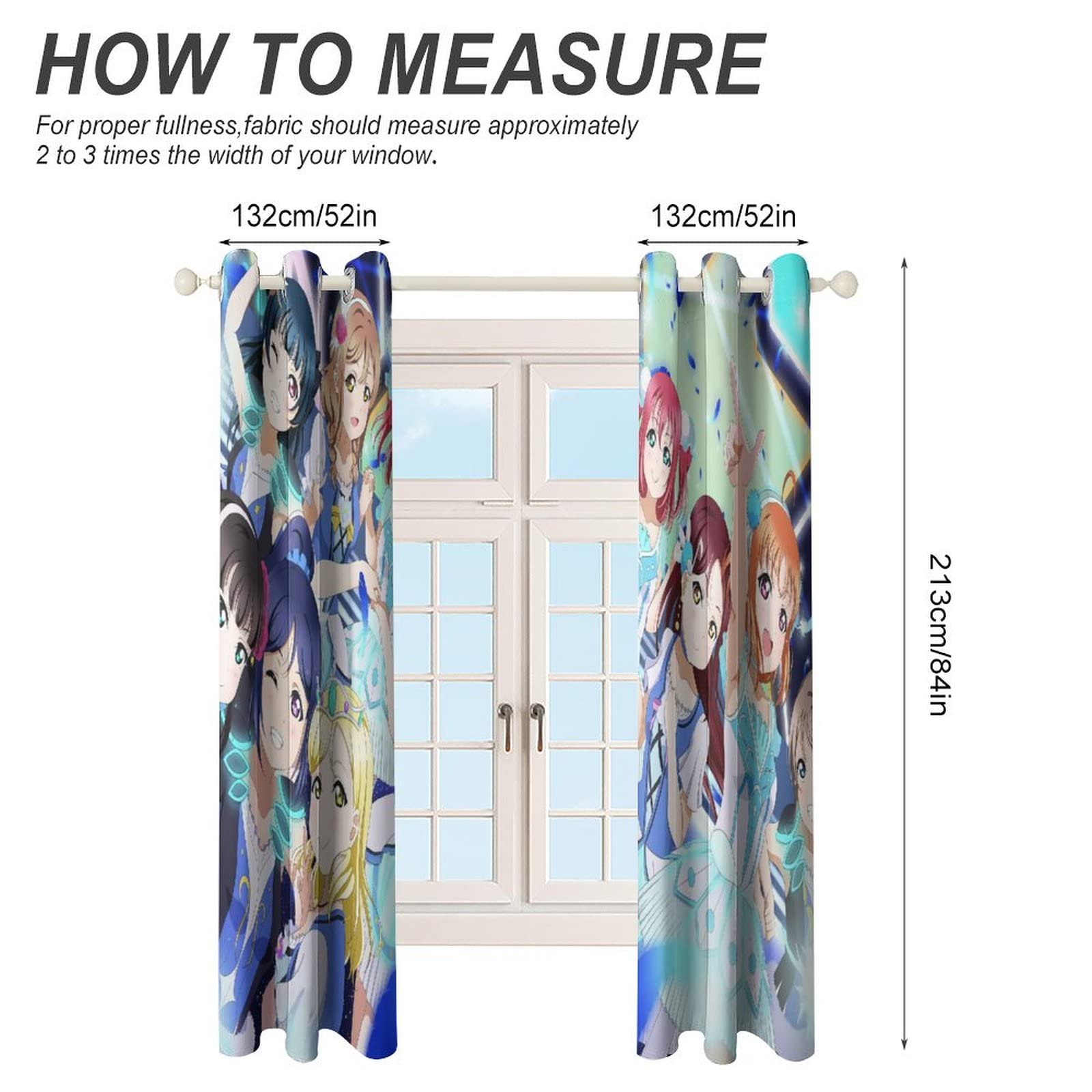 Amazon｜ラブライブ! カーテン 遮光 断熱 穴あきカーテン 1級遮光