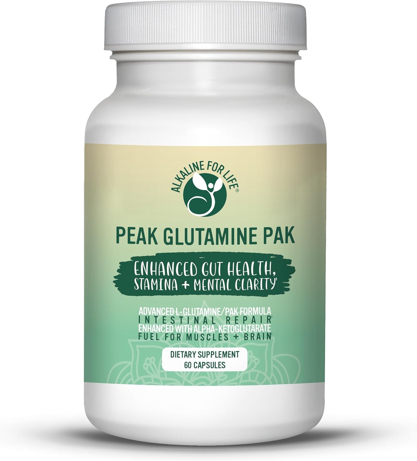 Peak Glutamine PAK 60 Capsules L Glutamine with pyridoxal Alpha-ketoglutarate to efficiently Recycle L-glutamine for Optimal Gut Health Benefit