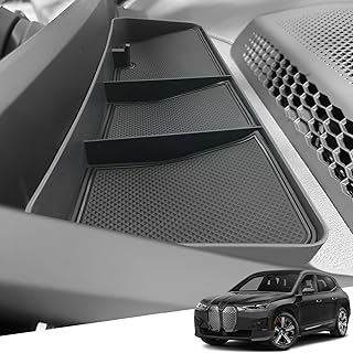 YEE PIN iX I20 Compatible with BMW iX Electric EV 2022 2023 Centre Console Organiser Storage Box Used Behind the Navigation Screen with Non-Slip Mat