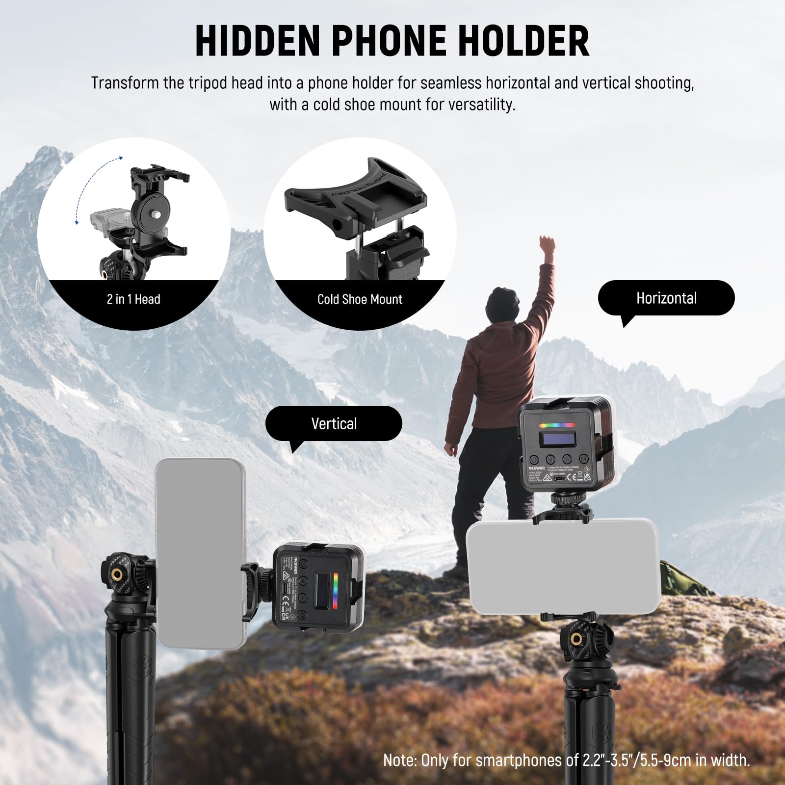 NEEWER TS04 Selfie Stick Tripod With Remote, 2 In 1 Clip & 360° Ball Head | Malaysia - View #4