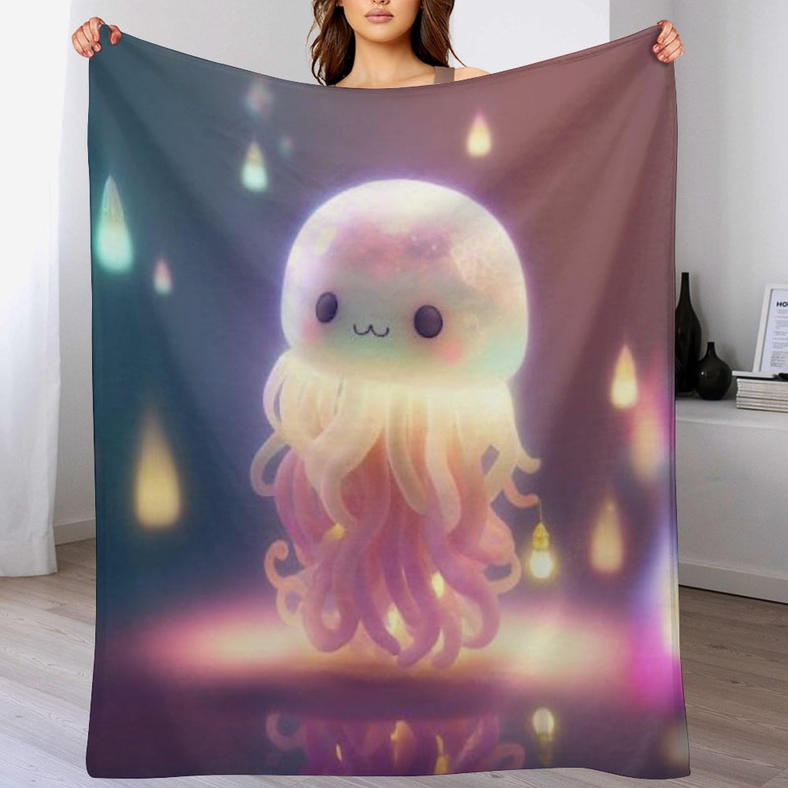 Couverture quatre saison douce et chaude anti-décoloration Jellypoisson