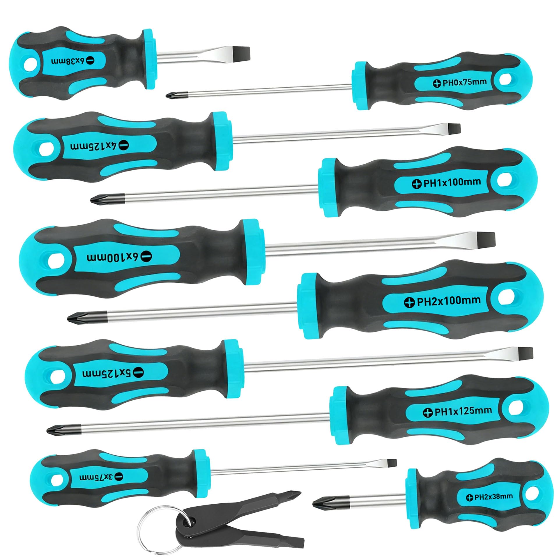 Thatiarry Blue Finish Attractive Driver Set 12Pc Permanent Construction Double Head Varieties Organized Storage Bucket Search Engine Speed Steel Wrenches