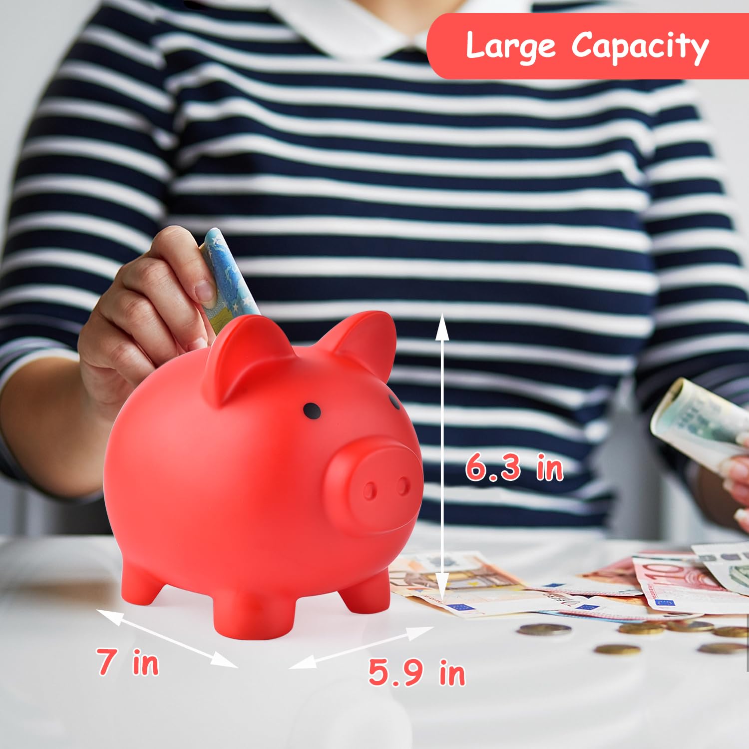 デファイント貯金箱 Amazon.co.jp: 大型貯金箱 壊れないプラスチック貯金箱 女の子と