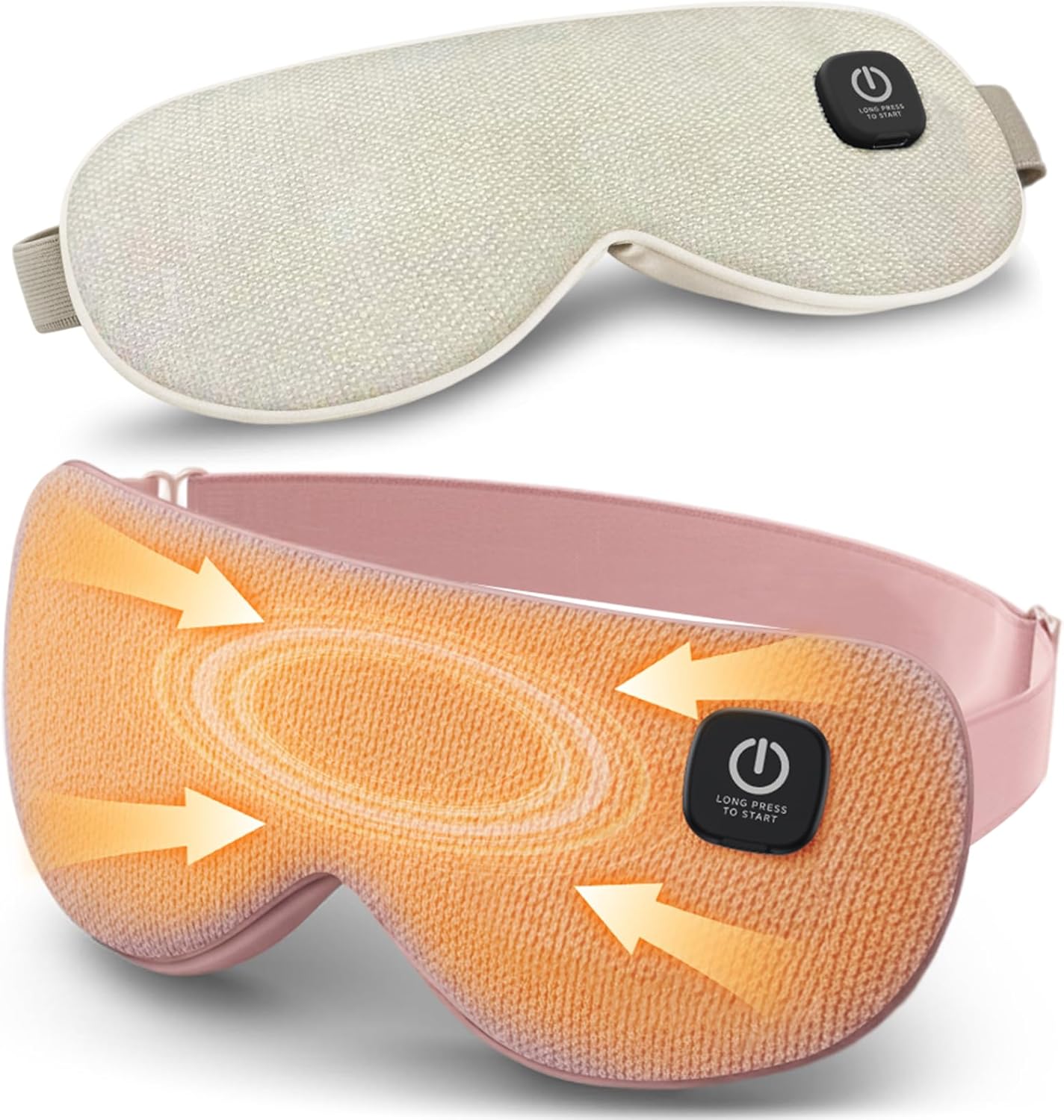 Heated Eye Mask - Cordless Eye Mask for Dry Eyes, Eye Relief, Improved Sleep, 4 Temperature, Washable Eye Heating Pad for Travel and with Replaceable Shell Pink
