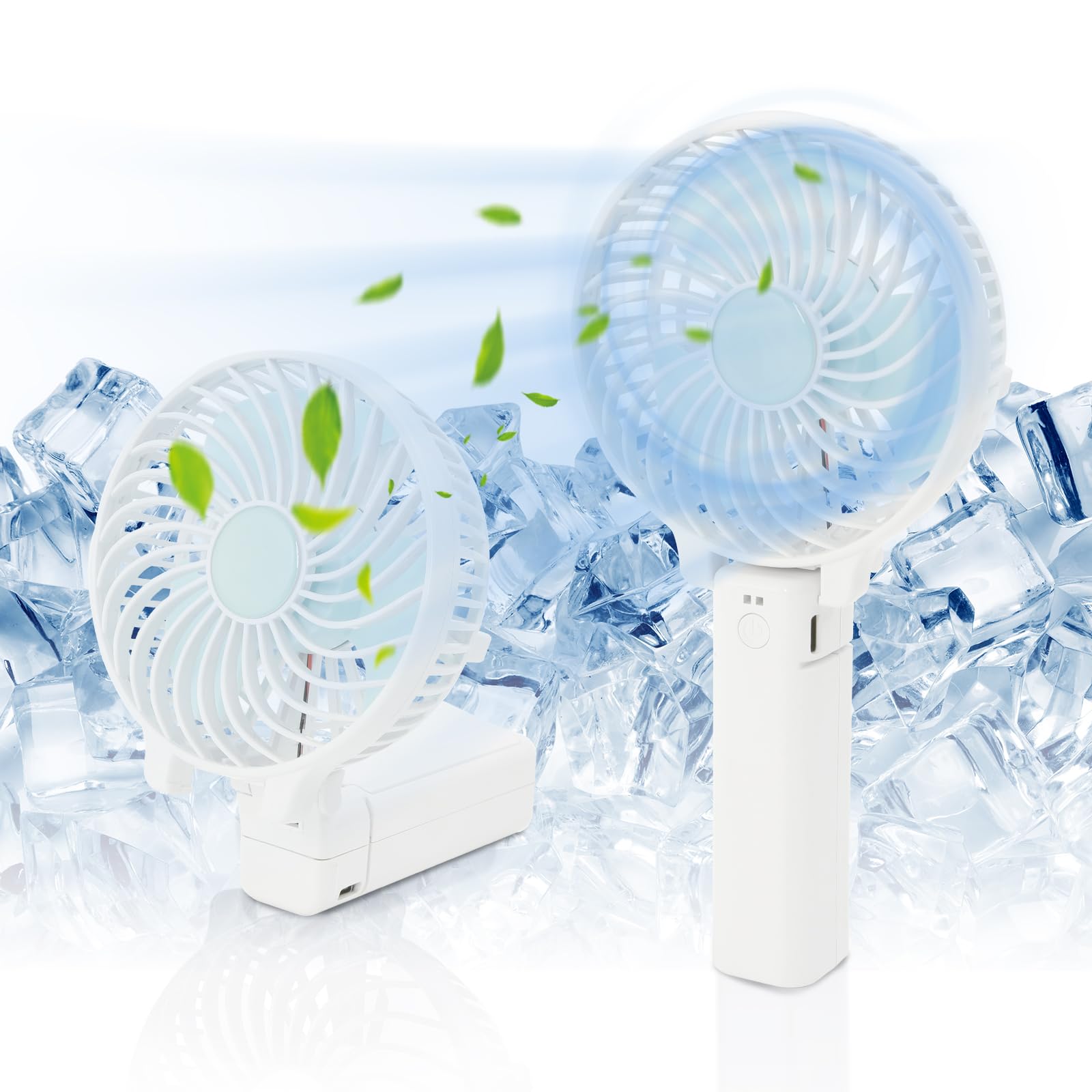Jsdoin Ventilatore portatile, Ventilatore portatile ricaricabile tramite USB con mini ventilatore da tavolo pieghevole a 3 velocità Ventole silenziose per raffreddamento da tavolo per interni (Bianco)
