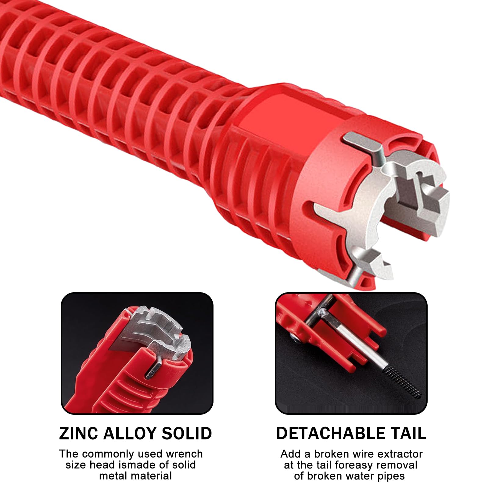 Lunyloer 8 in 1 Faucet Wrench Tool, Water Pipe Wrench, Multifunctional Sink Installer - Image 4