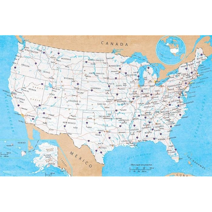 Buy Pyramid America Laminated Map of United States USA Roads Highways
