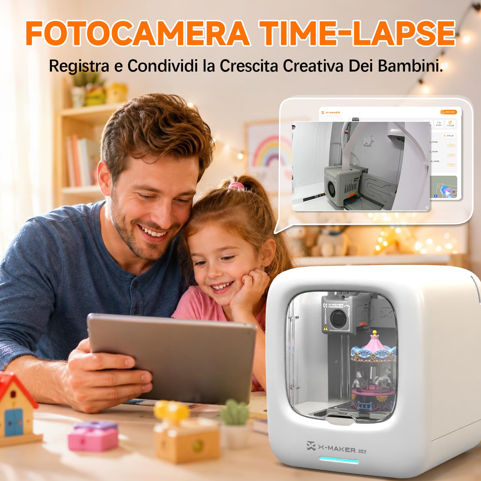 Impresora 3D para niños impulsada por IA, aplicación de diseño por IA, extensa colección de Plantillas de Juguetes 3D, con más de 16 módulos Mini de diseño 3D, X-Maker Joy AI+