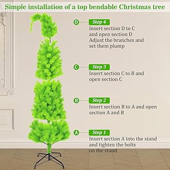 Amazon.com: 6 FT Pine Needle Christmas Tree, Top Curved 6ft