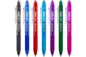 ParKoo Retractable Erasable Gel Pens with Eraser On Top, Clicker, No Need...
