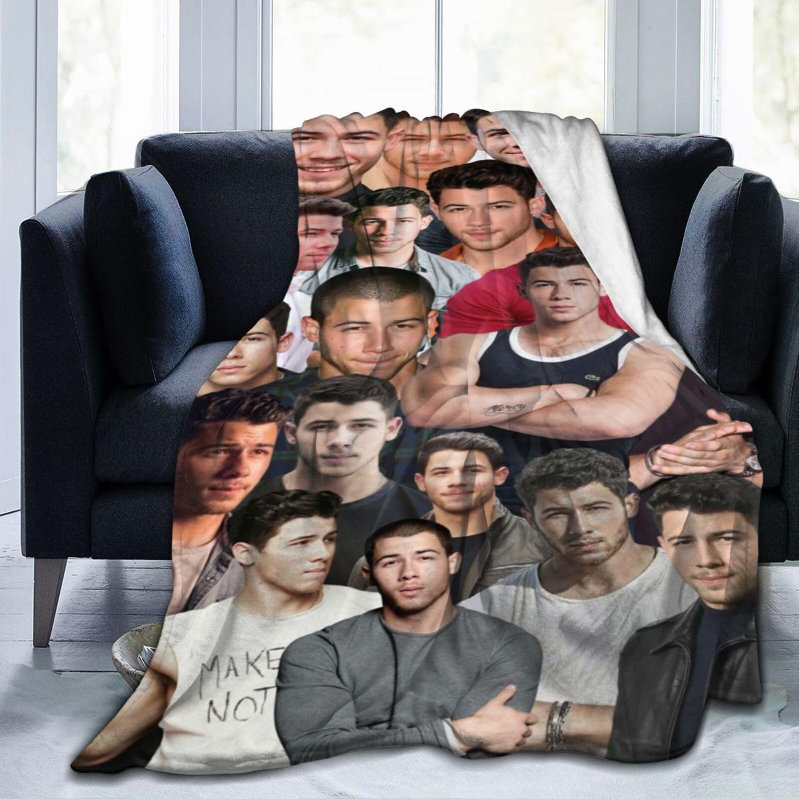 Blanket Nick Jonas Soft and Comfortable Wool Fleece Throw Blankets Gift for Sofa Office car Camping Yoga Travel Home Decoration Cozy