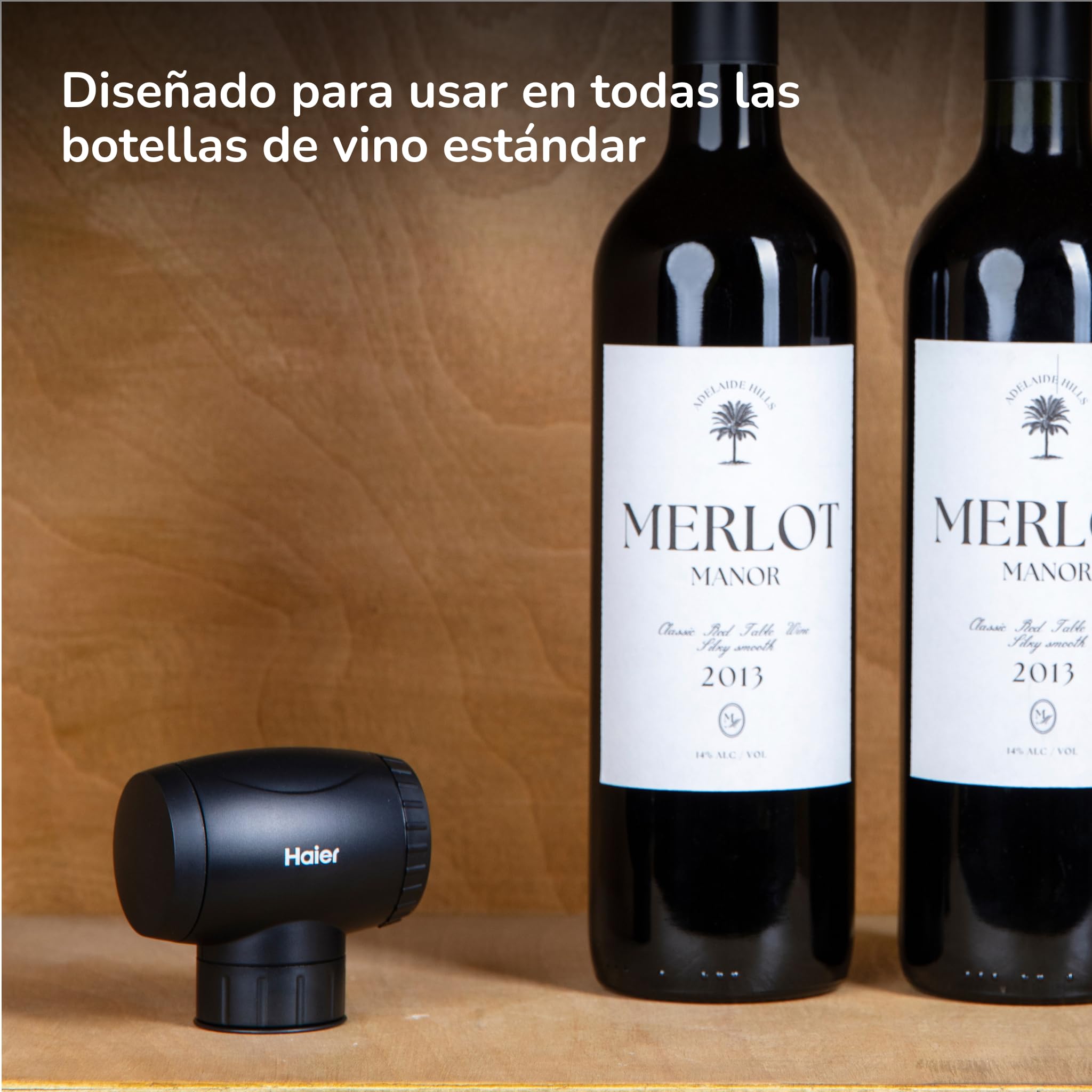 Sellador al vacío de aire para vino eléctrico Haier, conserva sabor y aroma auténticos, prolonga la vida útil de las botellas de vino abiertas hasta 7 días, regalo perfecta para los amantes del vino