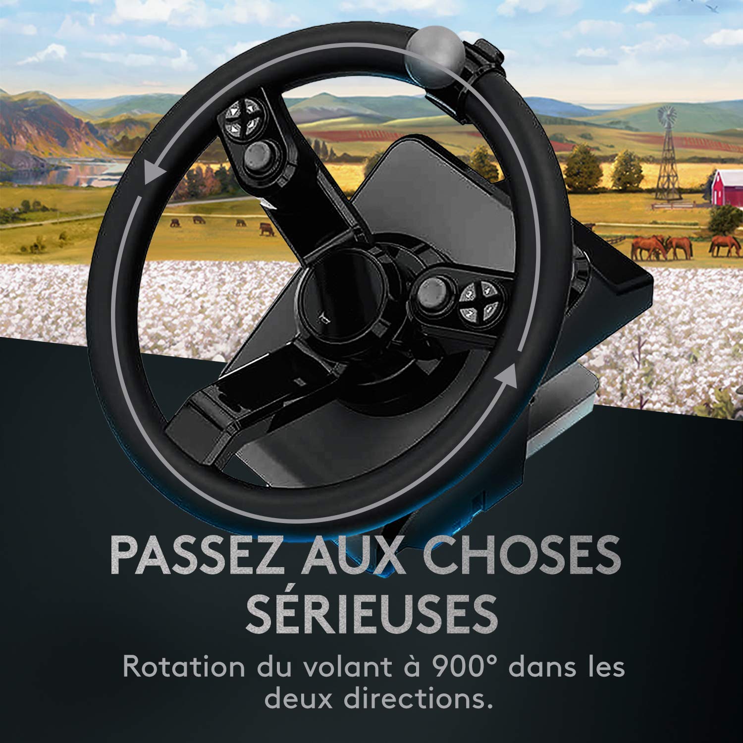 Logitech G Farming Kit di Simulazione Macchine Agricole, Volante Programmabile con Rotazione a 900 Gradi (Ricondizionato)