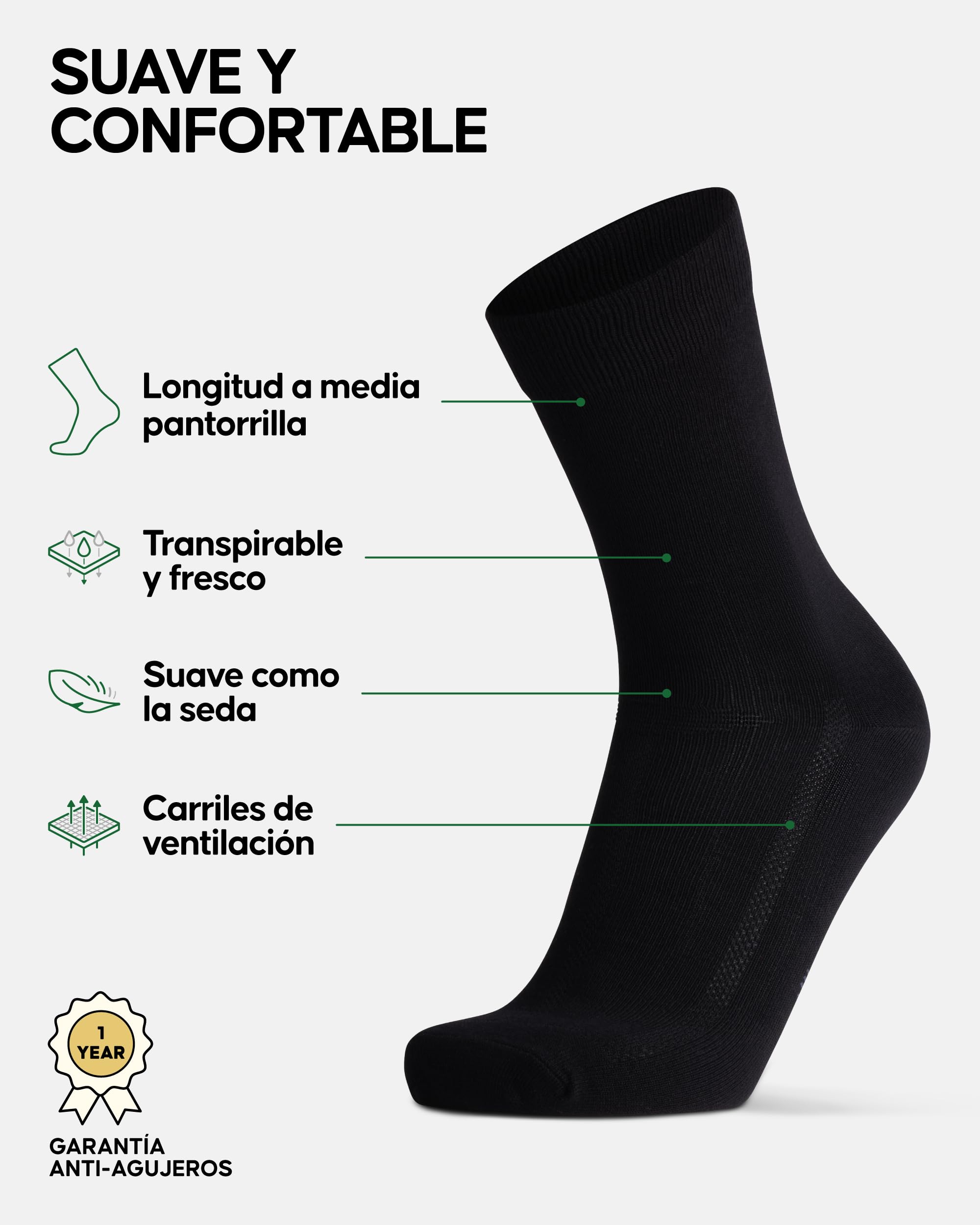 DANISH ENDURANCE Calcetines Casuales de Bambú Unisex, Suaves y Transpirables, Calcetines Ejecutivos para Hombre y Mujer, 3 Pack