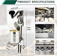 Vista 3 de Abrelatas comercial resistente, abrelatas industrial de mesa manual para latas grandes