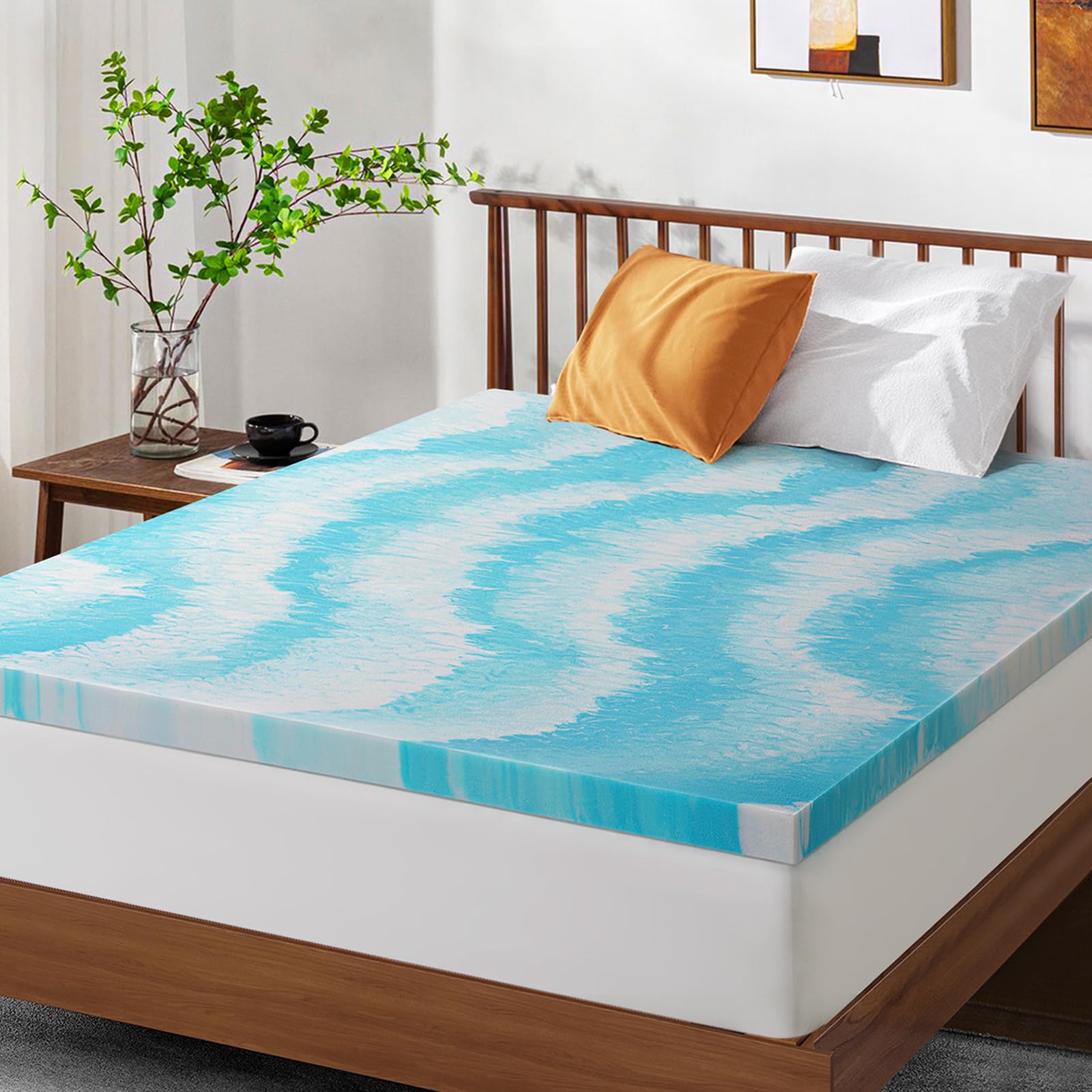 SakuraHome Matratzentopper 100x200cm - H2/H3 Gel Memory-Schaum Matratzen Topper, 5 cm Höhe, für Boxspringbett Schlafsofa,CertiPUR-US Zertifiziert