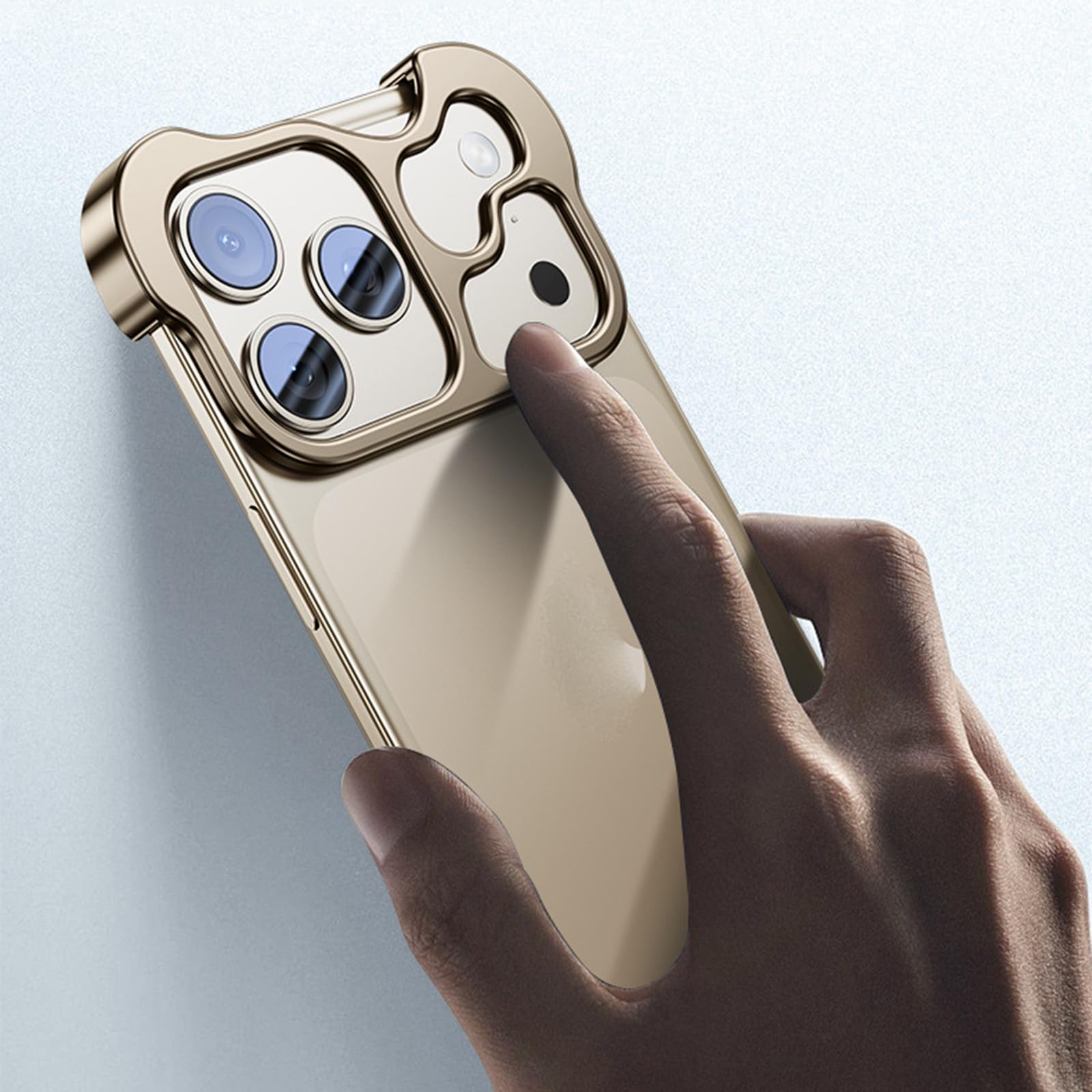 Coque en métal pour iPhone 18 Pro, panneau arrière sans bordure