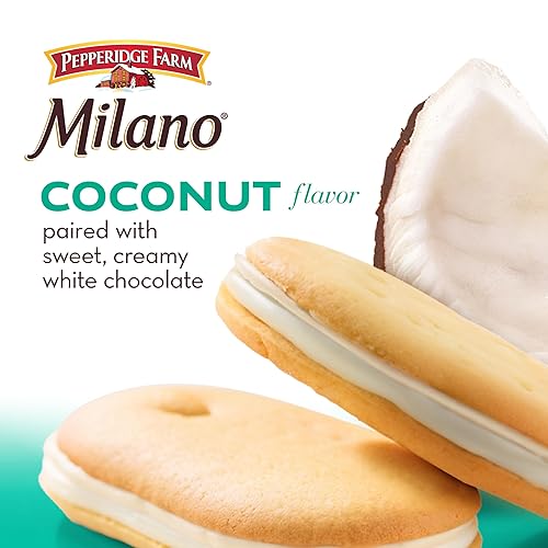 Vista 3 de Pepperidge Farm Milano - Galletas con sabor a coco y chocolate blanco, bolsa de 7 onzas